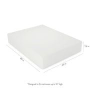 Dimensions: 60 in x 80 in x 16 in
Designed to fit mattresses up to 16" high