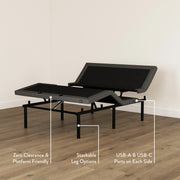 Zero Clearance & Platform Friendly, Stackable Leg Options, USB-A & USB-C Ports on Each Side