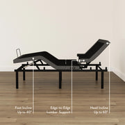 Foot Incline Up to 40 Degrees, Edge-to-Edge Lumbar Support, Head Incline Up to 60 Degrees