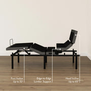 Foot Incline Up to 32 Degrees, Edge-to-Edge Lumbar Support, Head Incline Up to 65 Degrees