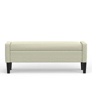 Upholstered Storage Bench with Truncated Arms