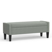 Upholstered Storage Bench with Truncated Arms