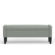 Upholstered Storage Bench with Truncated Arms
