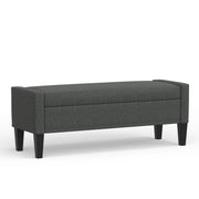 Upholstered Storage Bench with Truncated Arms