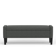 Upholstered Storage Bench with Truncated Arms
