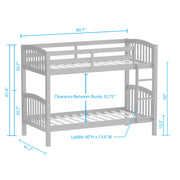 Arca Solid Wood Twin over Twin Bunk Bed