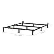 Dimensions: 38.5 to 76.5 in x 74.5 in x 7 in